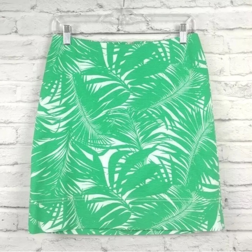 Talbot’s Green Palm Leaf Print Skirt